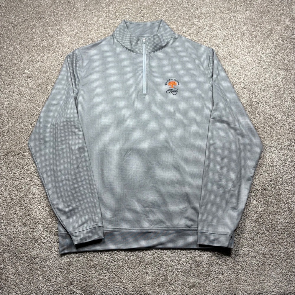 Peter Millar Gale The Ocean Course Kiawah Island Gray 1/4 Zip Pullover Mens L